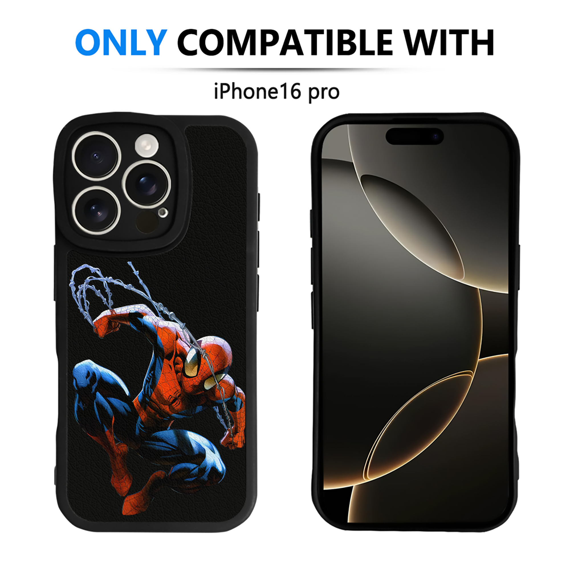 （画像用） Spider Man スパイダーマン 【iPhone 16シリーズ対応】シリコンスマホケース（レザー調） 材質：シリコン